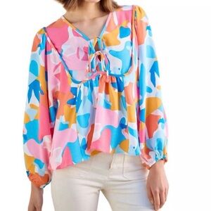 Michelle Mcdowell Vivey Top In Oh Hello There Pink Plus Sz XXL Colorful Camo